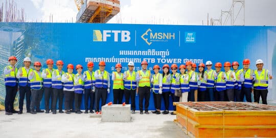 Foreign Trade Bank of Cambodia (FTB) and MSNH Celebrated the Topping Out of “FTB Tower”